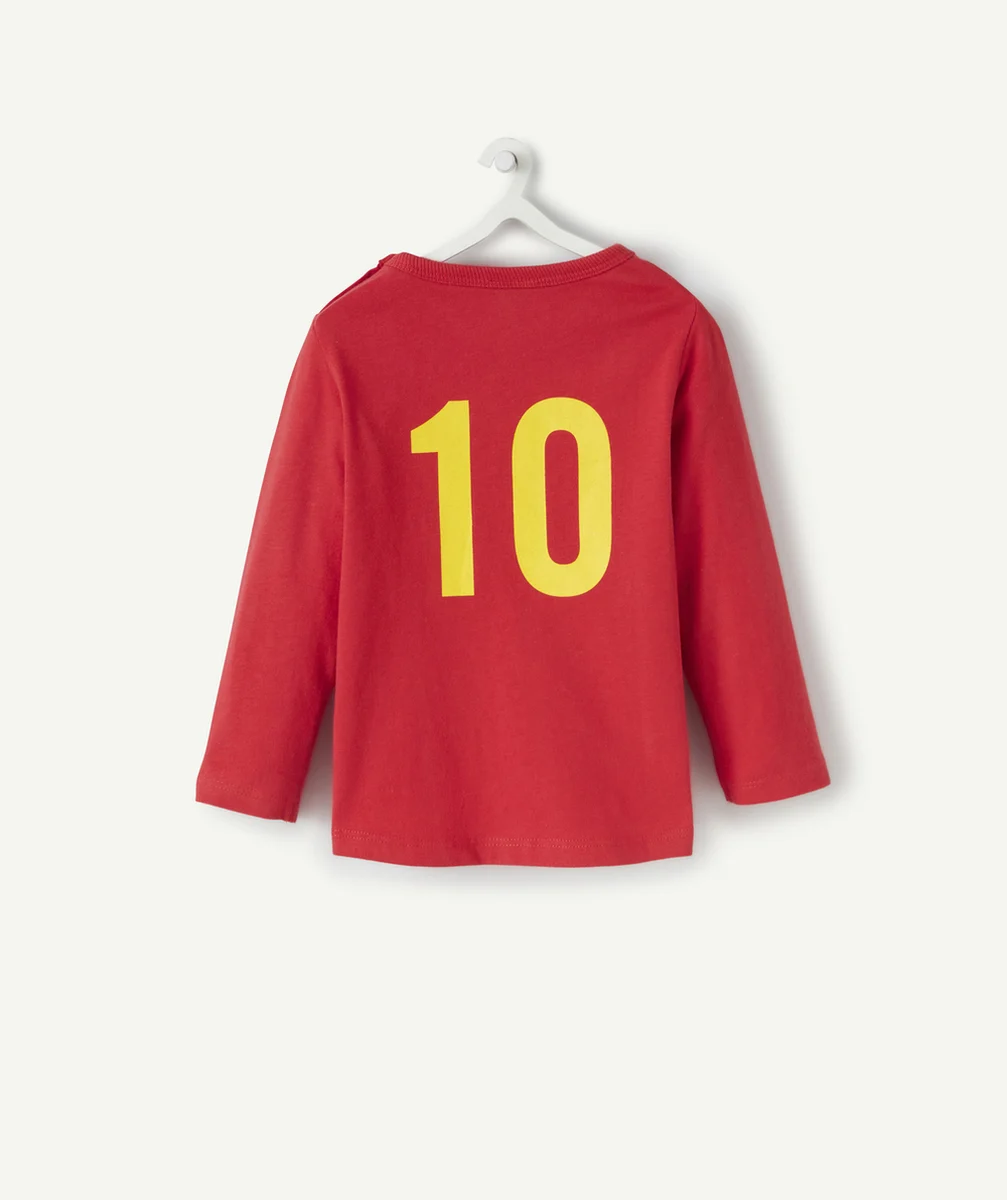 T-SHIRT BÉBÉ GARÇON EN COTON BIO ROUGE THÈME FOOTBALL
