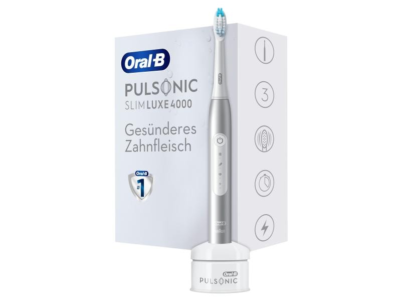 Oral-B Schallzahnbürste Pulsonic Slim Luxe 4000 Platin Elektrische Zahnbürste