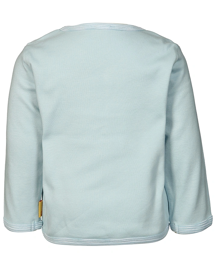Jersey-Jacke BASIC geringelt in hellblau/weiß
