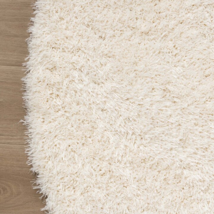 Rond Shaggy vloerkleed - Blaze Wit | Luxe look!