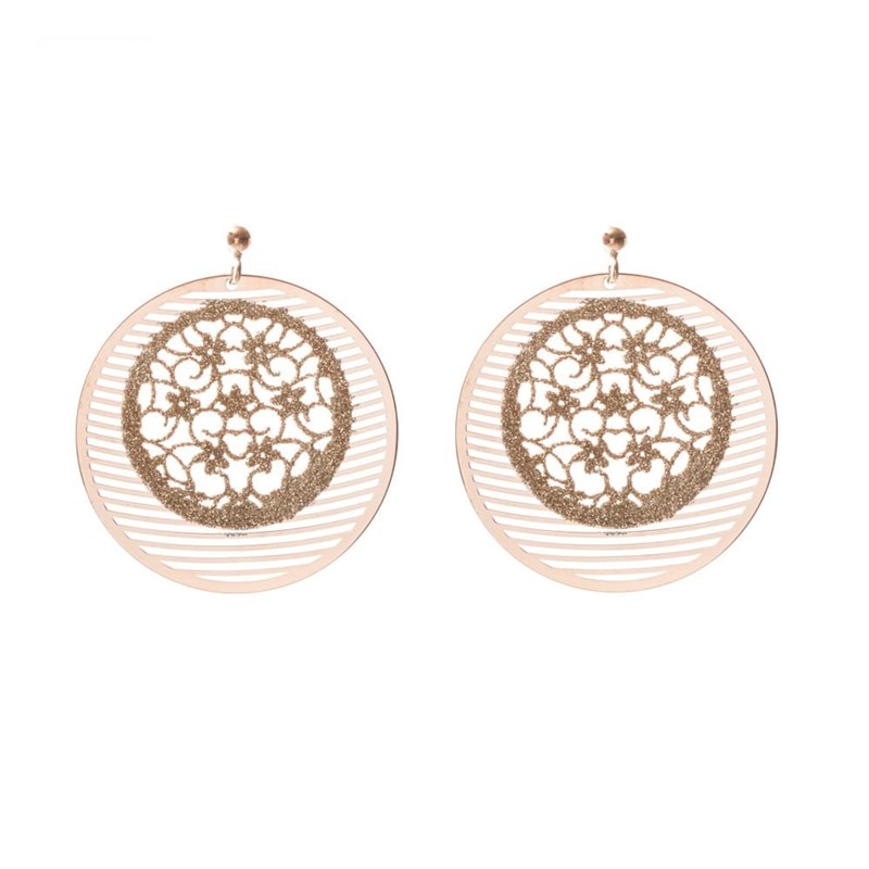 Boucles D'oreilles Fleur De Lotus Rose