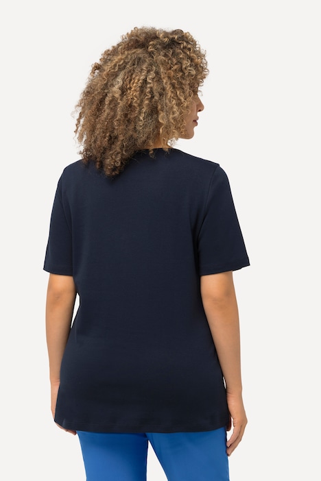 Shirt, doppellagige Vorderseite, Slim, Rundhals, Halbarm