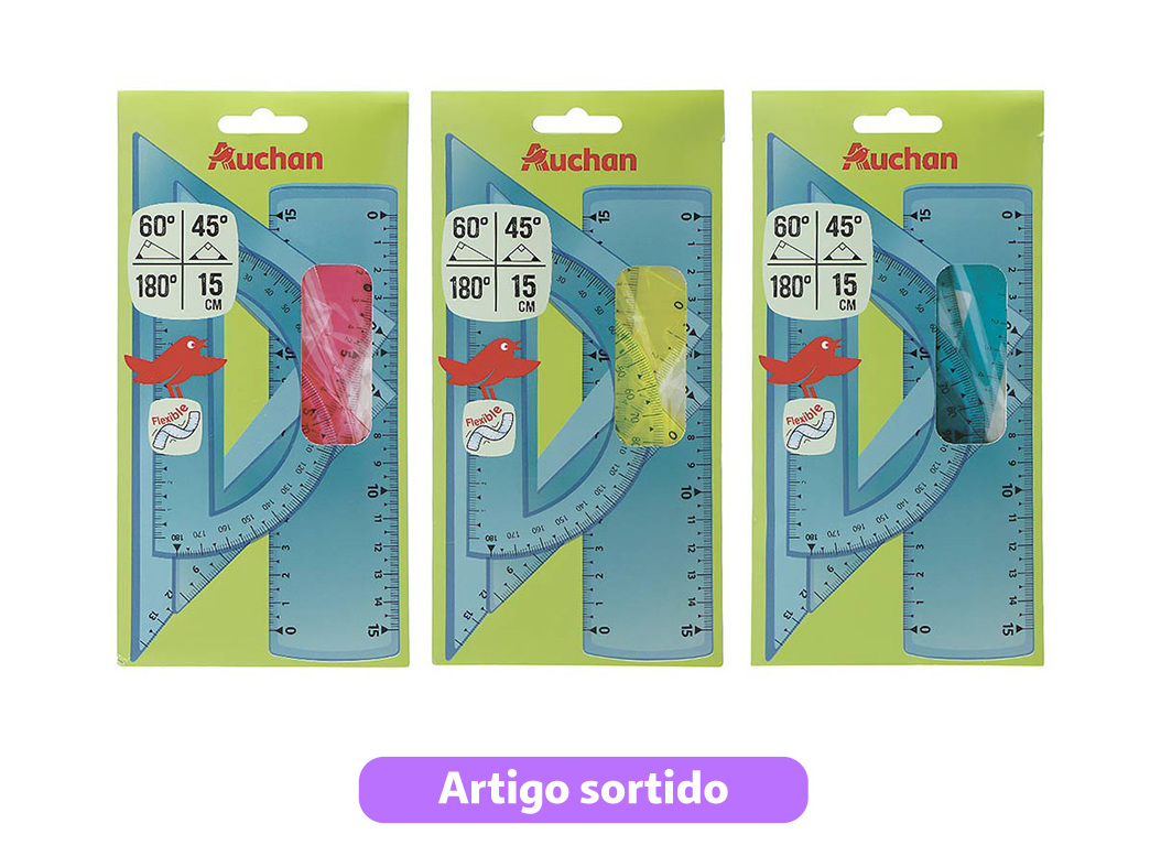 CONJUNTO DE DESENHO AUCHAN FLEXIVEL 4 PEÇAS CORES SORTIDAS
