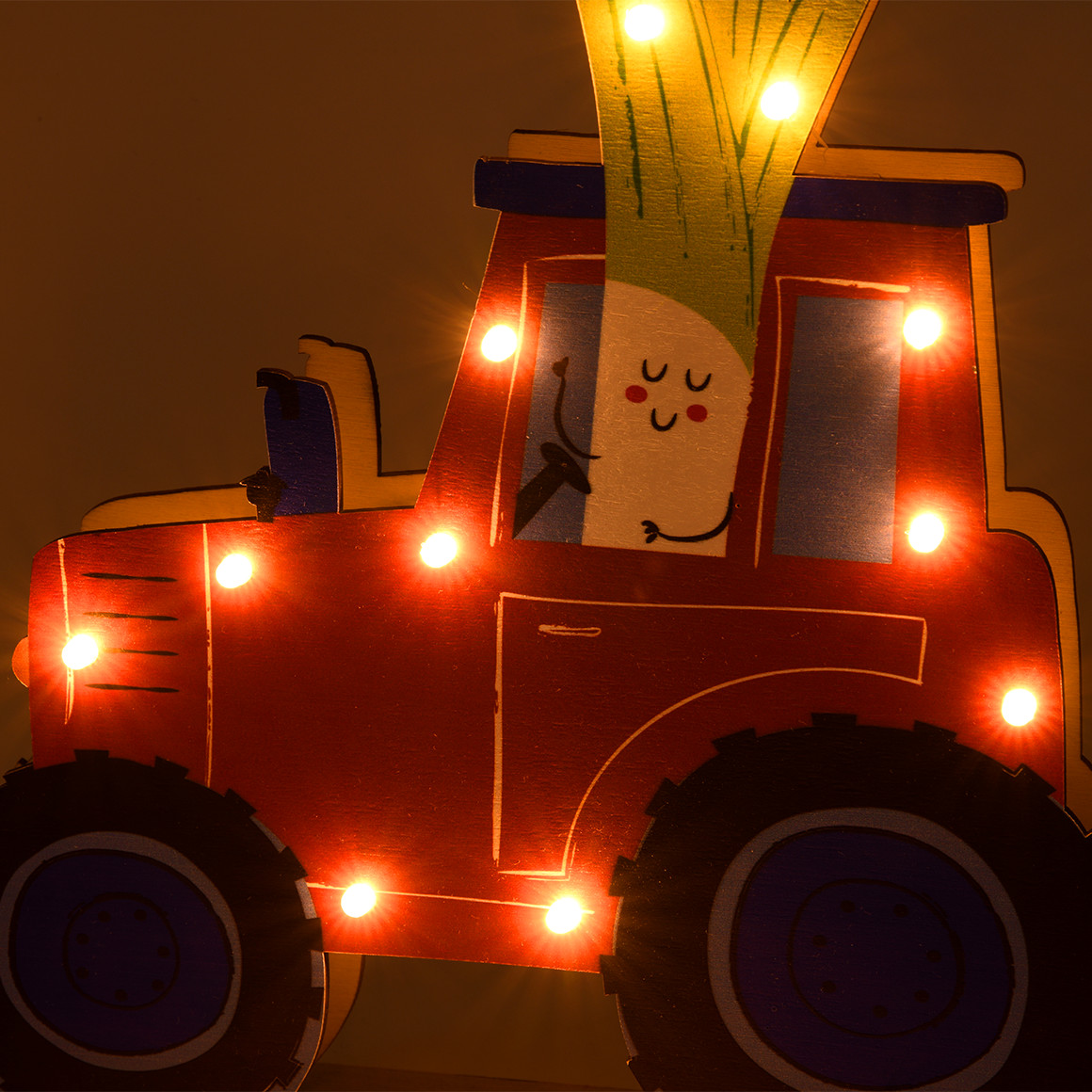 Topolino LED Lampe in Traktor-Form rot / blau