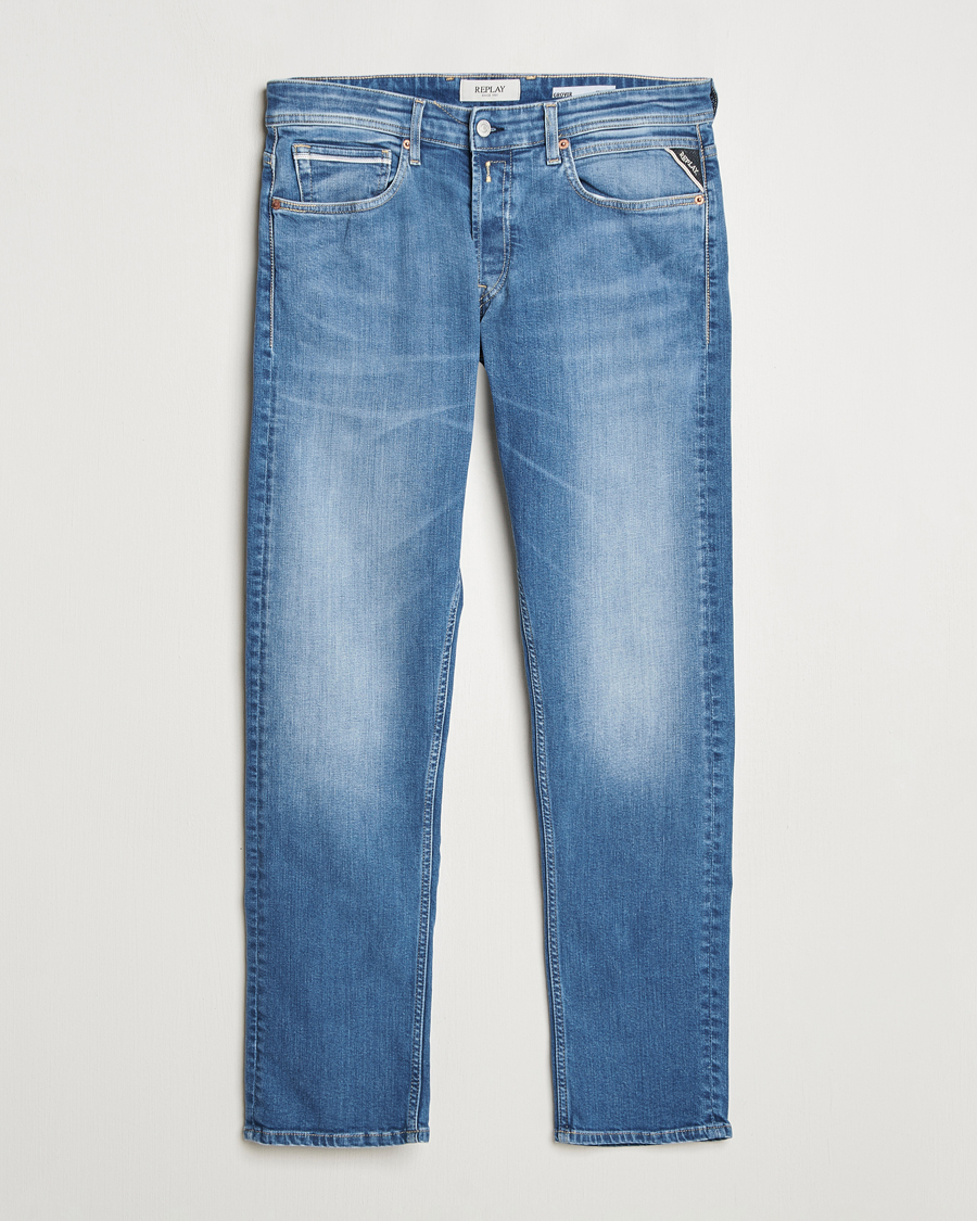 Replay Grover Straight Fit Stretch Jeans Medium Blue