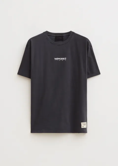 T-shirt met print studio antraciet (ANTRA)