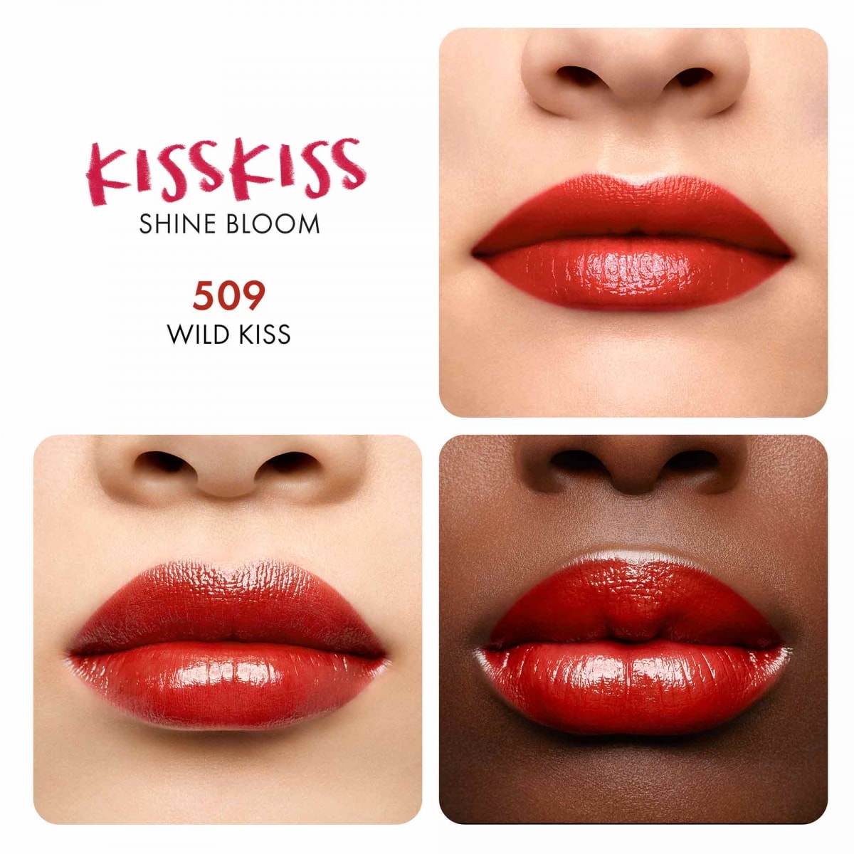 GUERLAIN KissKiss Shine Bloom Rouge brillant 95% d'ingrédients d'origine naturelle*