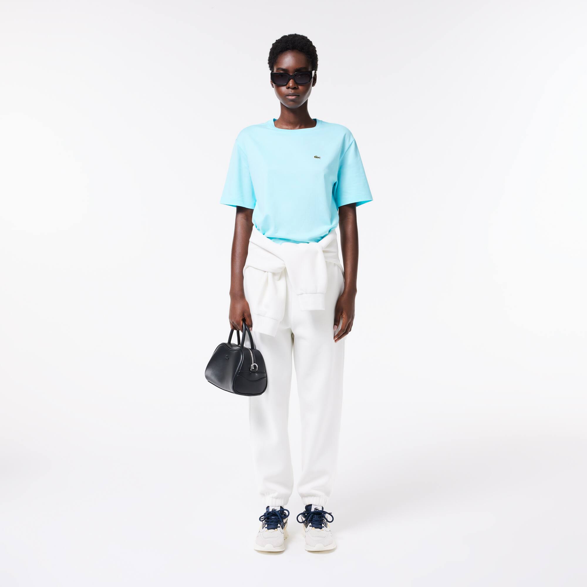 T-shirt à col rond en coton premium T-Shirts - Bleu - Lacoste - Femme