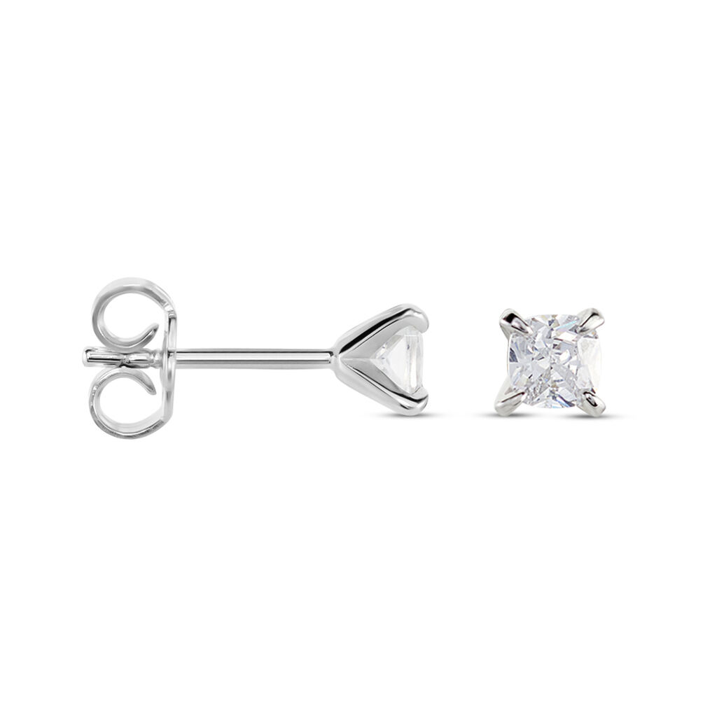 Boucles D'oreilles Puces Alys Argent Blanc Oxyde De Zirconium