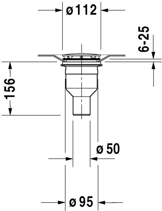 Duravit douchebakafvoer verticaal v. douchebak m. gat 90mm chroom