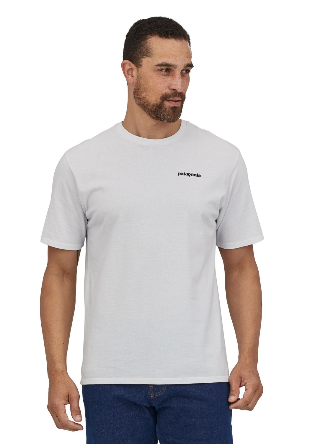 Patagonia T-Shirt M's P-6 Logo Responsibili-Tee White