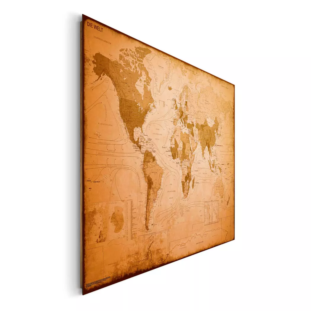Wandbild 140 x 100 cm Weltkarte