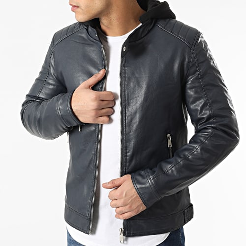 Veste Biker 5025 Bleu Marine