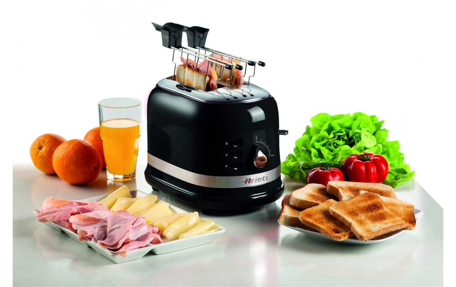 Toaster MODERNA SchwarzKlassischer Toaster mit Klemmen