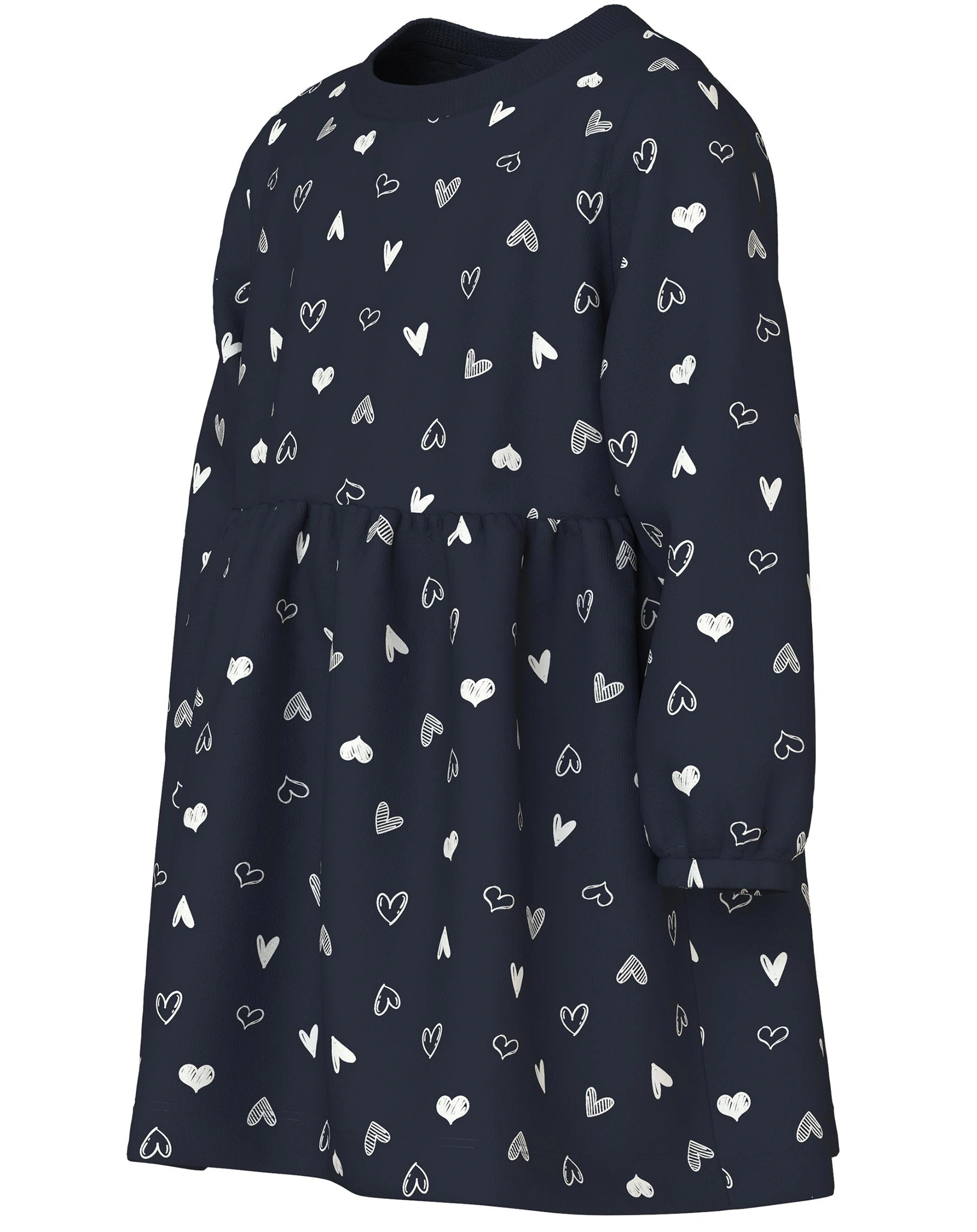 Langarmkleid NMFVILUBA HEARTS in dark sapphire