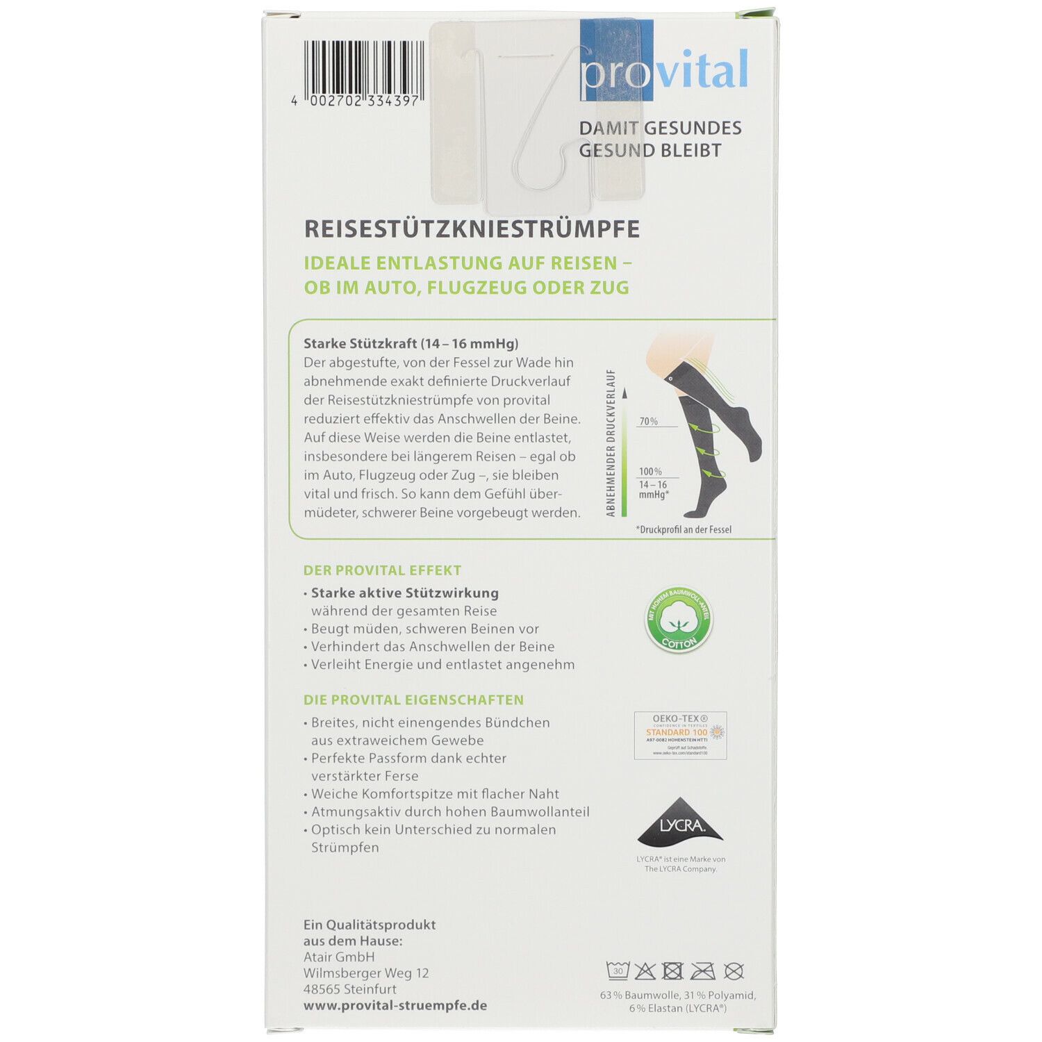 provital Reisekniestrümpfe Gr. 35-38 marine