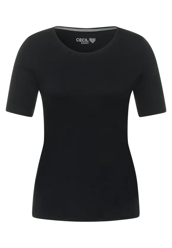 Basic T-Shirt in Unifarbe - Black