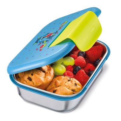 Boîte repas MINIZ en acier inoxydable 900 ml pour enfants – Design raton laveur – Hermétique et écologique