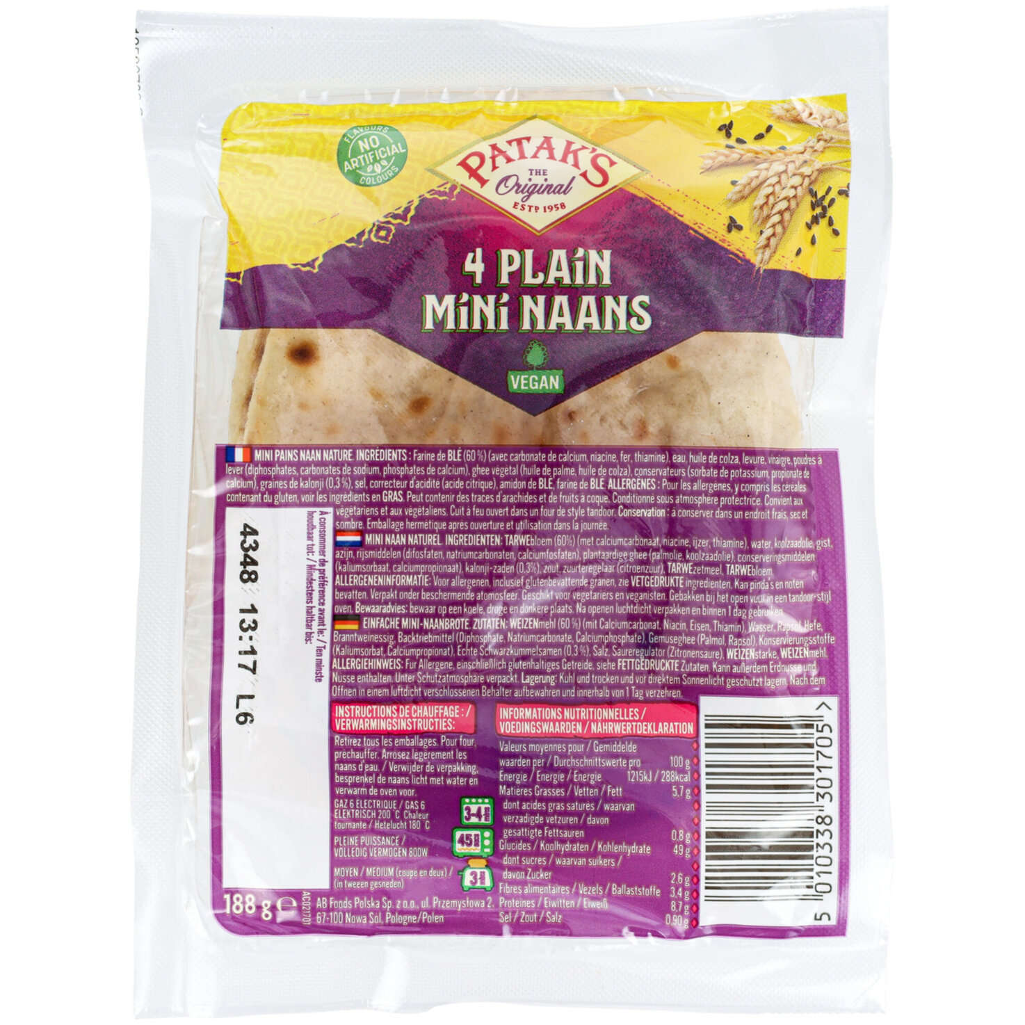 Pataks Mini Plain Naan Bread