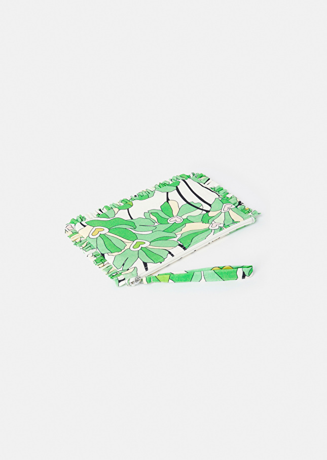 Pochette Sabrinavert imprimé à fleurs