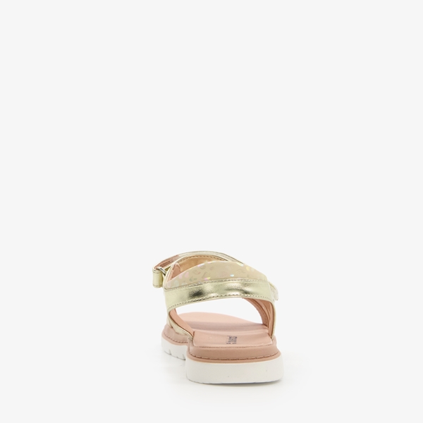 Blue Box meisjes sandalen goud met luipaardprint