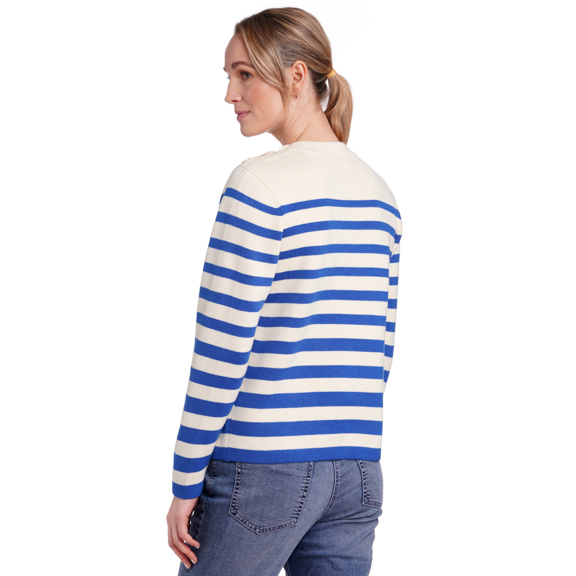 Gina Benotti Damen Strickpullover im Streifen-Look blau / beige