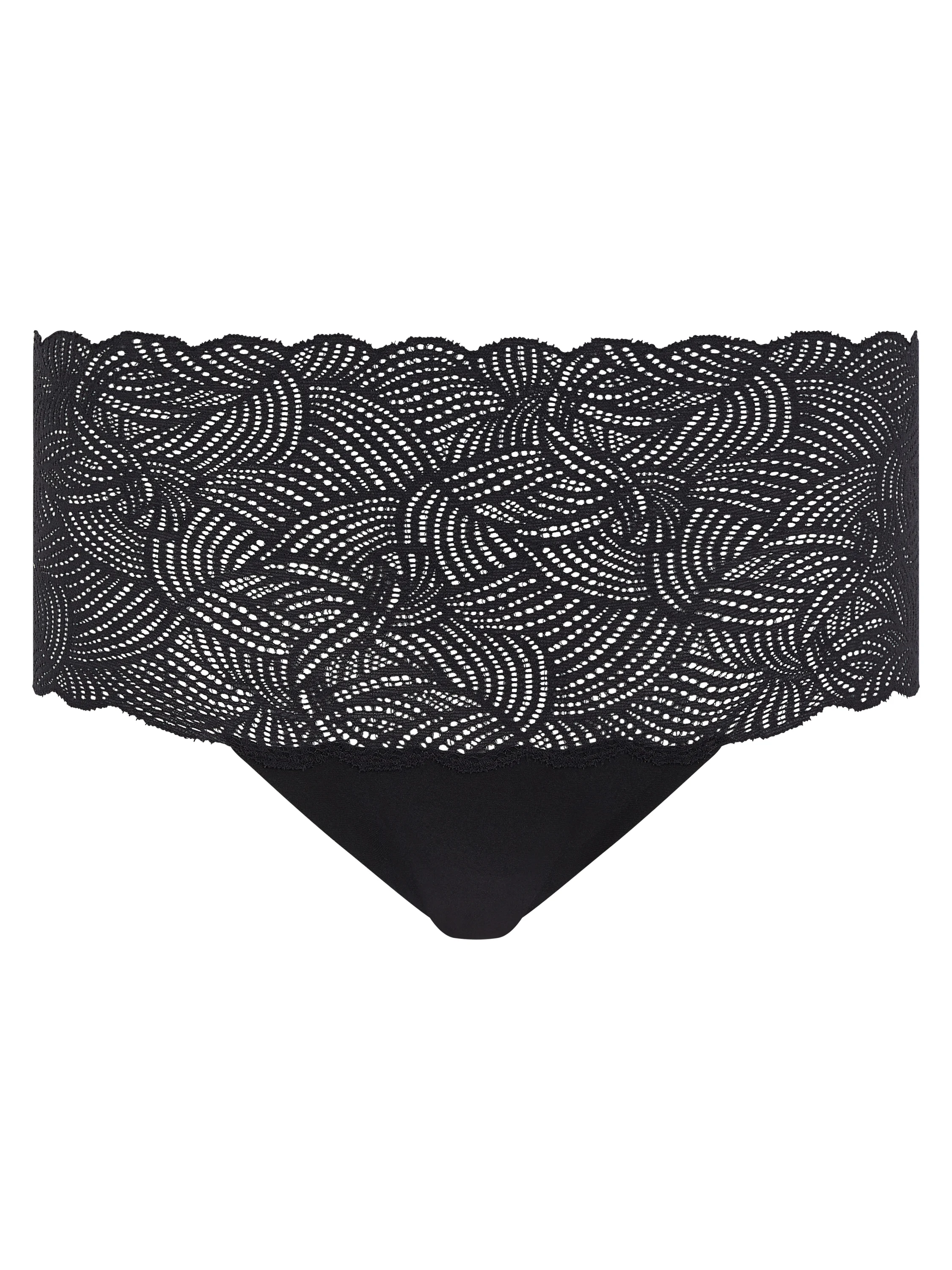 SOFTSTRETCH - Culotte taille haute dentelle | Noir