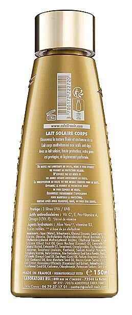 SOLEIL NOIR - LAIT SOLAIRE VITAMINE HAUTE PROTECTION