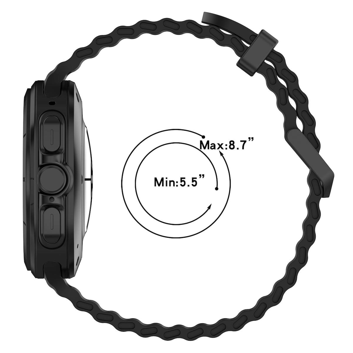 Sport silikonklokkerem for Samsung Watch Ultra 47mm Sort