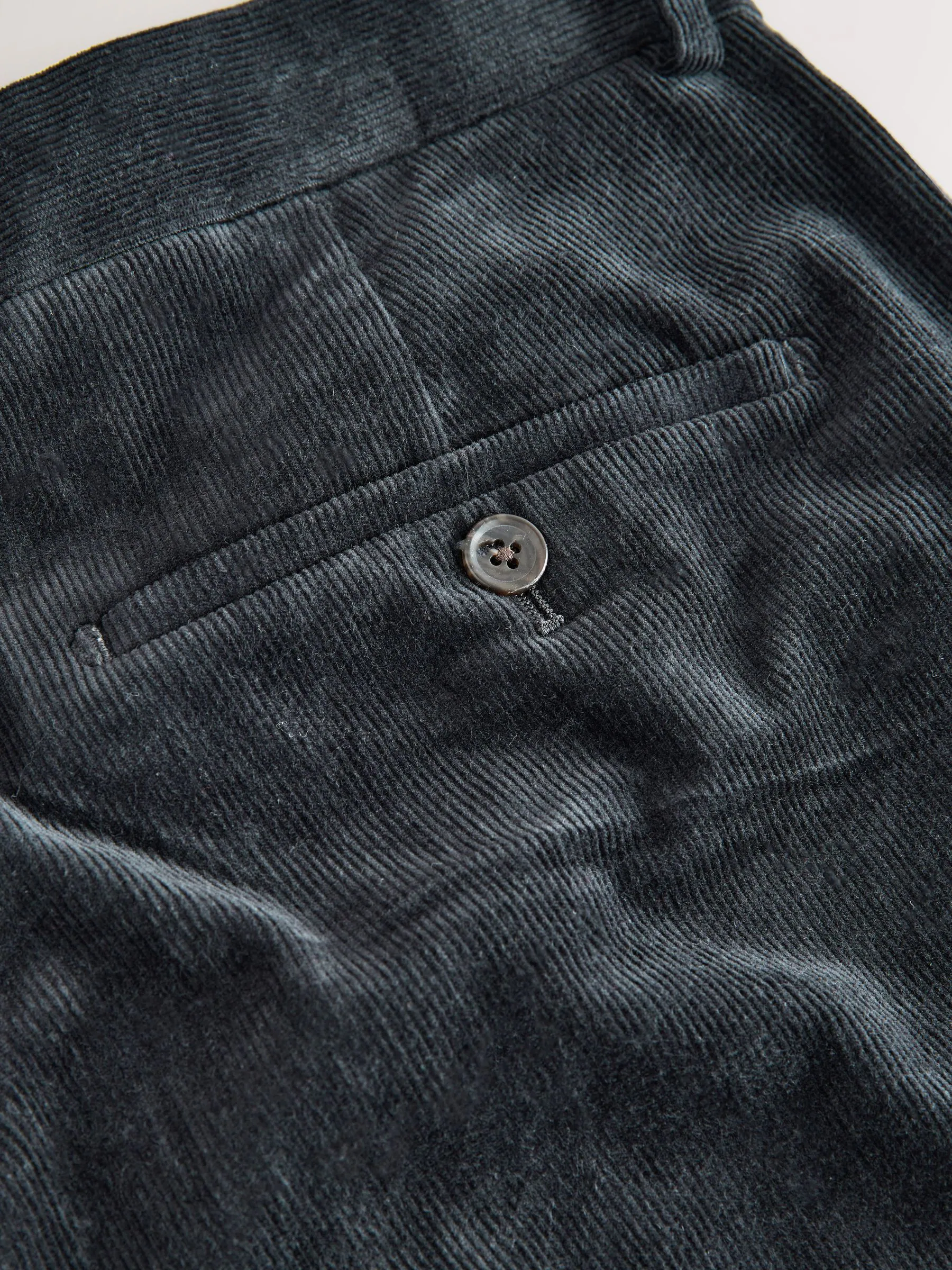 Zwart - Straight Fit Smart Cotton Rich Cord Trousers