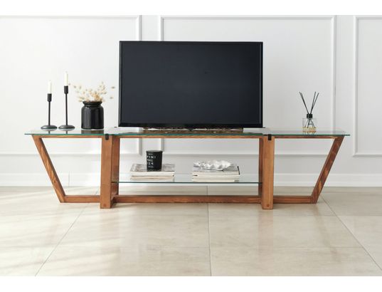 CONCEPT1 - Meuble TV Amalfi noyer 158 x 35 x h35 cm