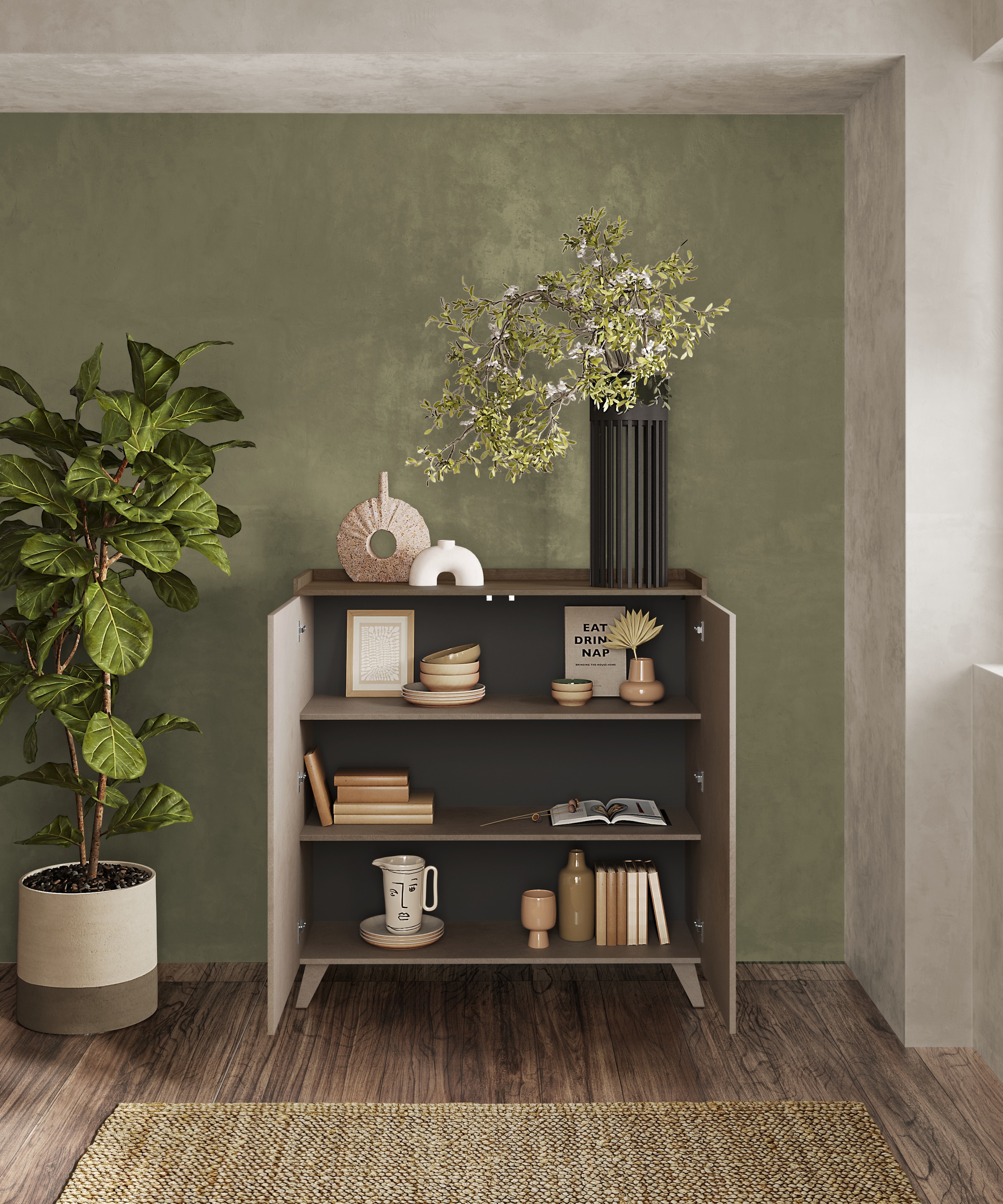 INOSIGN Highboard »Tray, Breite 121, Höhe 126 cm mit 2 Türen« Top 