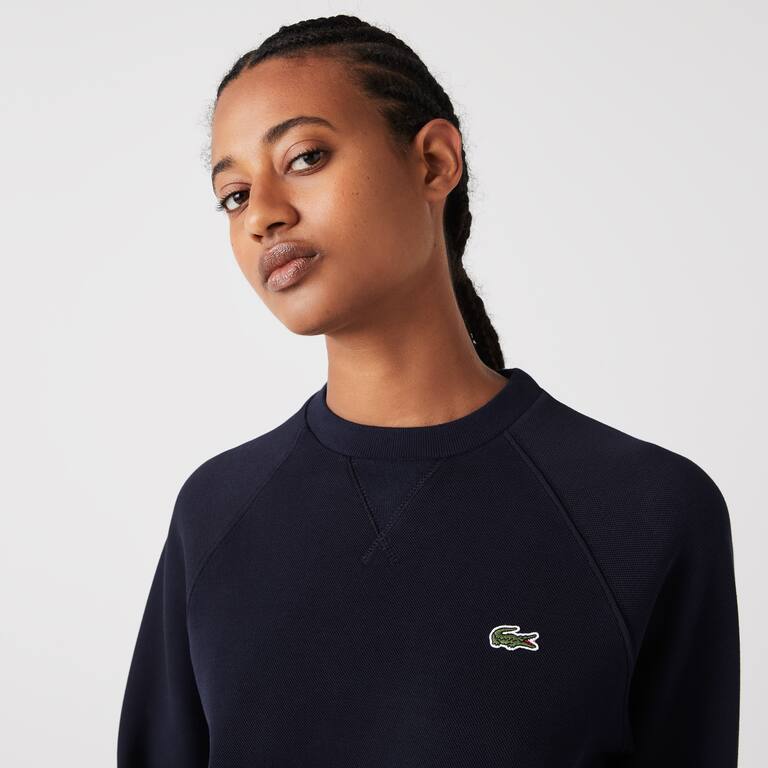Sweatshirt Jogger à col rond double face piqué Sweatshirts - Bleu - Lacoste - Femme