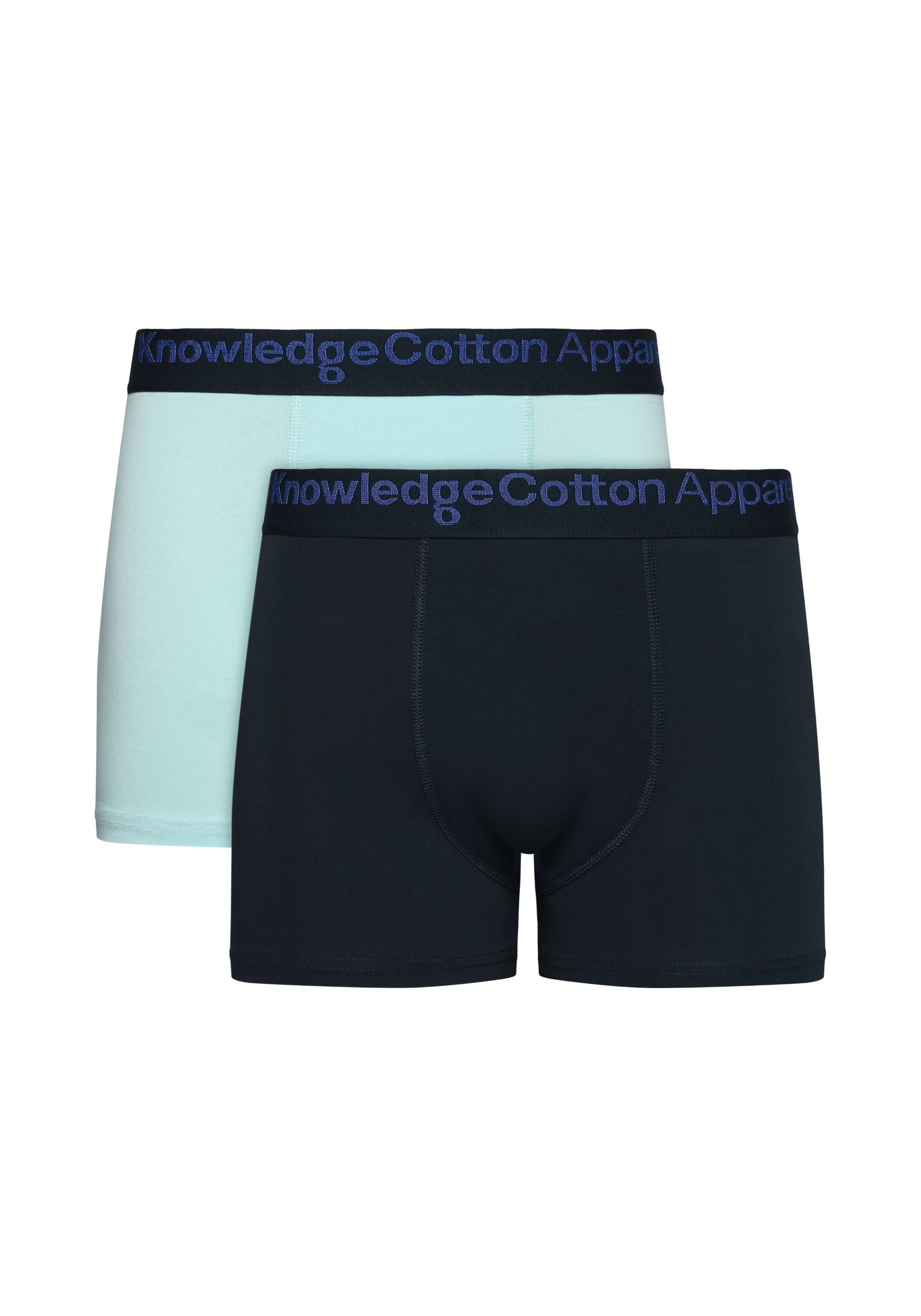 Knowledge Cotton Apparel 2er-Pack Boxershorts Aqua-Esque