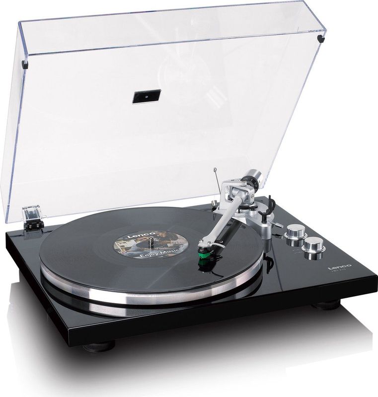 Lenco - LBT-215BK - Platenspeler - Zwart - Metalen Draaiplateau