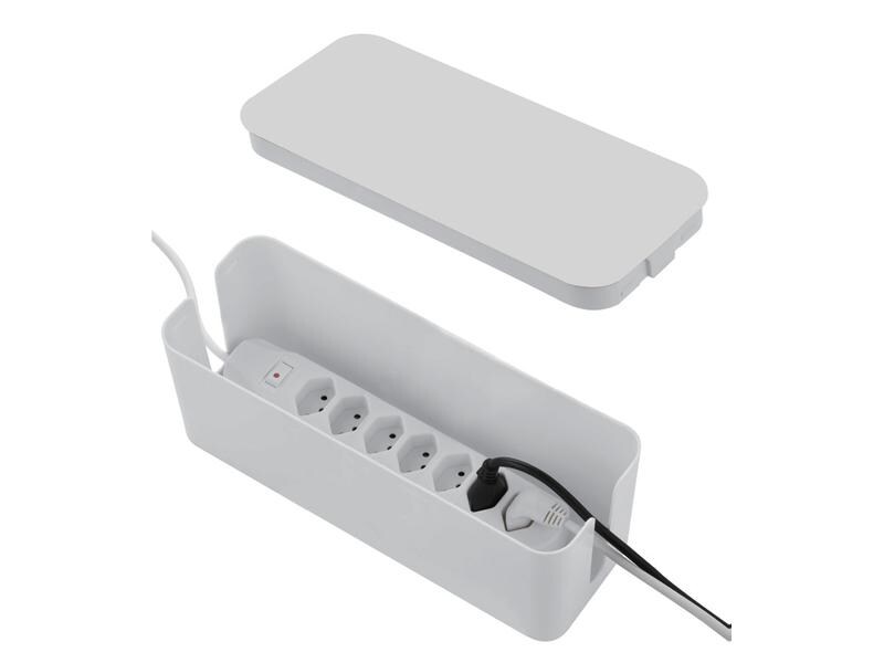 Schönenberger Kabelbox mit Steckerleiste 7x T13, Weiss Kabel-Organisationsbox-Set