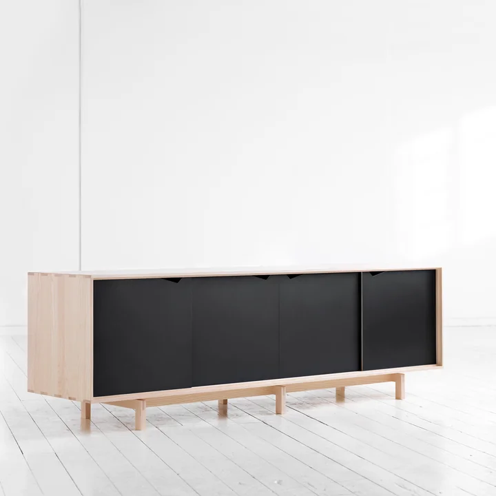 Andersen Furniture - S1 Sideboard, Eiche geseift / Türen ocean grau