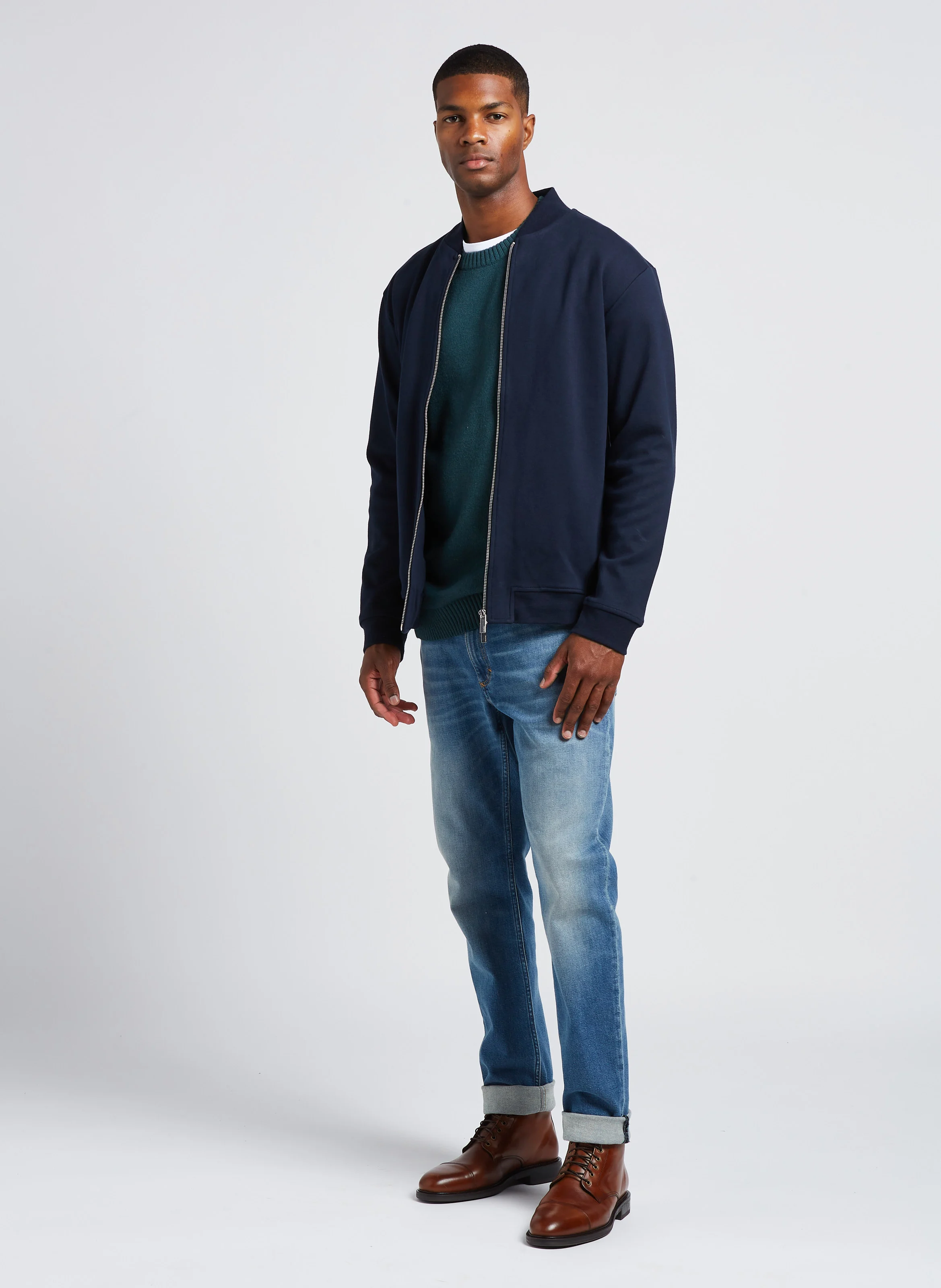 Pull col rond regular fit en laine | Vert