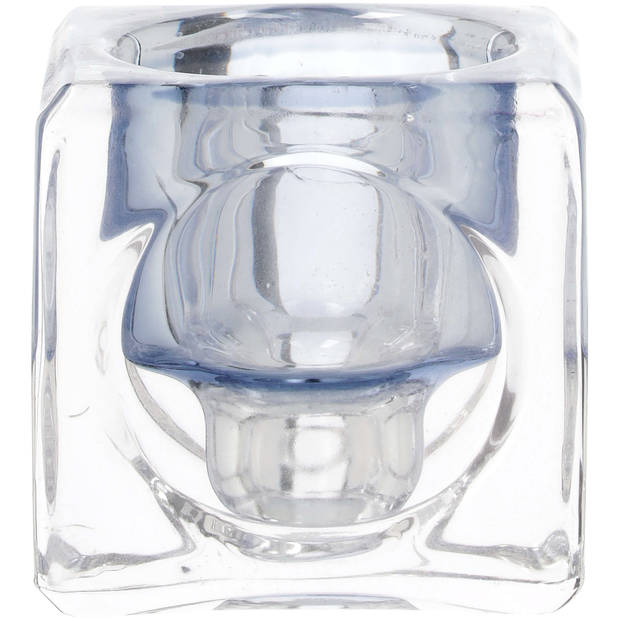 Blokker Theelichthouder Soft Shade - 5,5x5,5 cm - Blauw