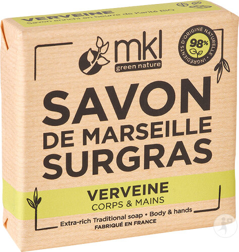MKL Green Nature Savon De Marseille Solide Surgras Verveine Bio 100g