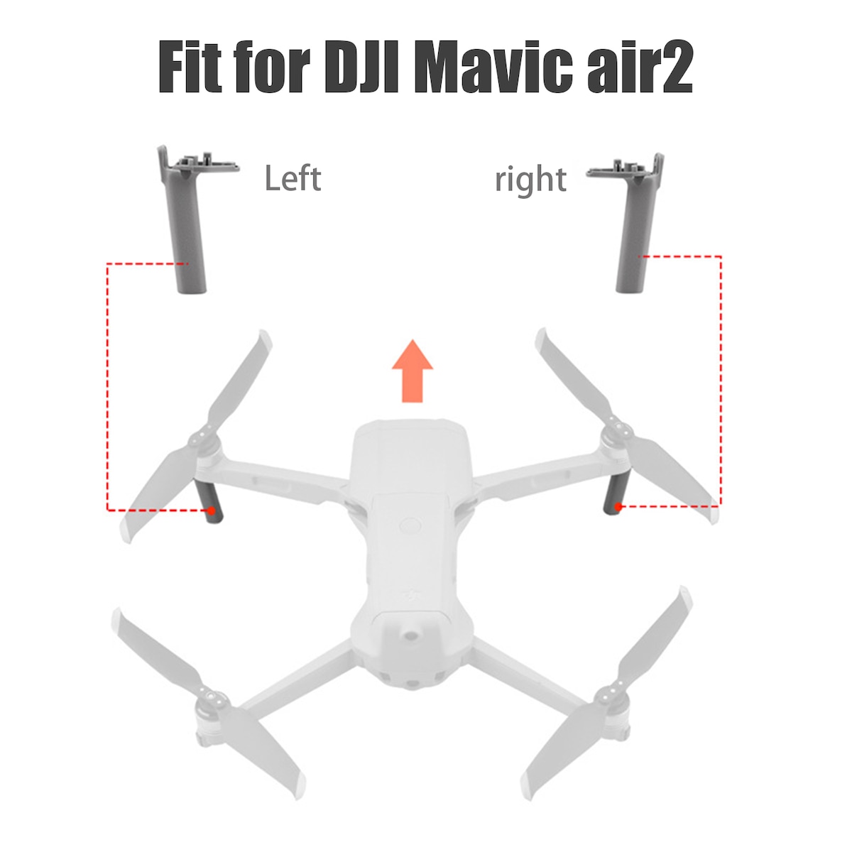 Maskinarm stativ Drone erstatning forhøyet landingsutstyr for DJI Mavic Air 2 Grå