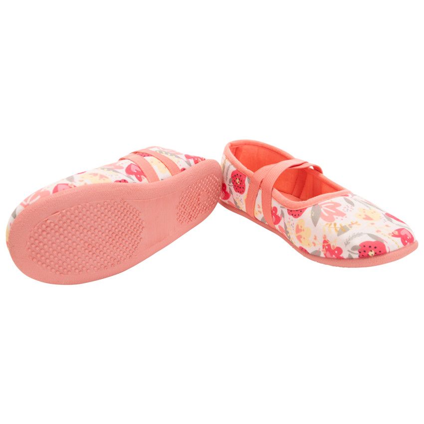 Chaussons babies imprimé floral pour fille - Blanc