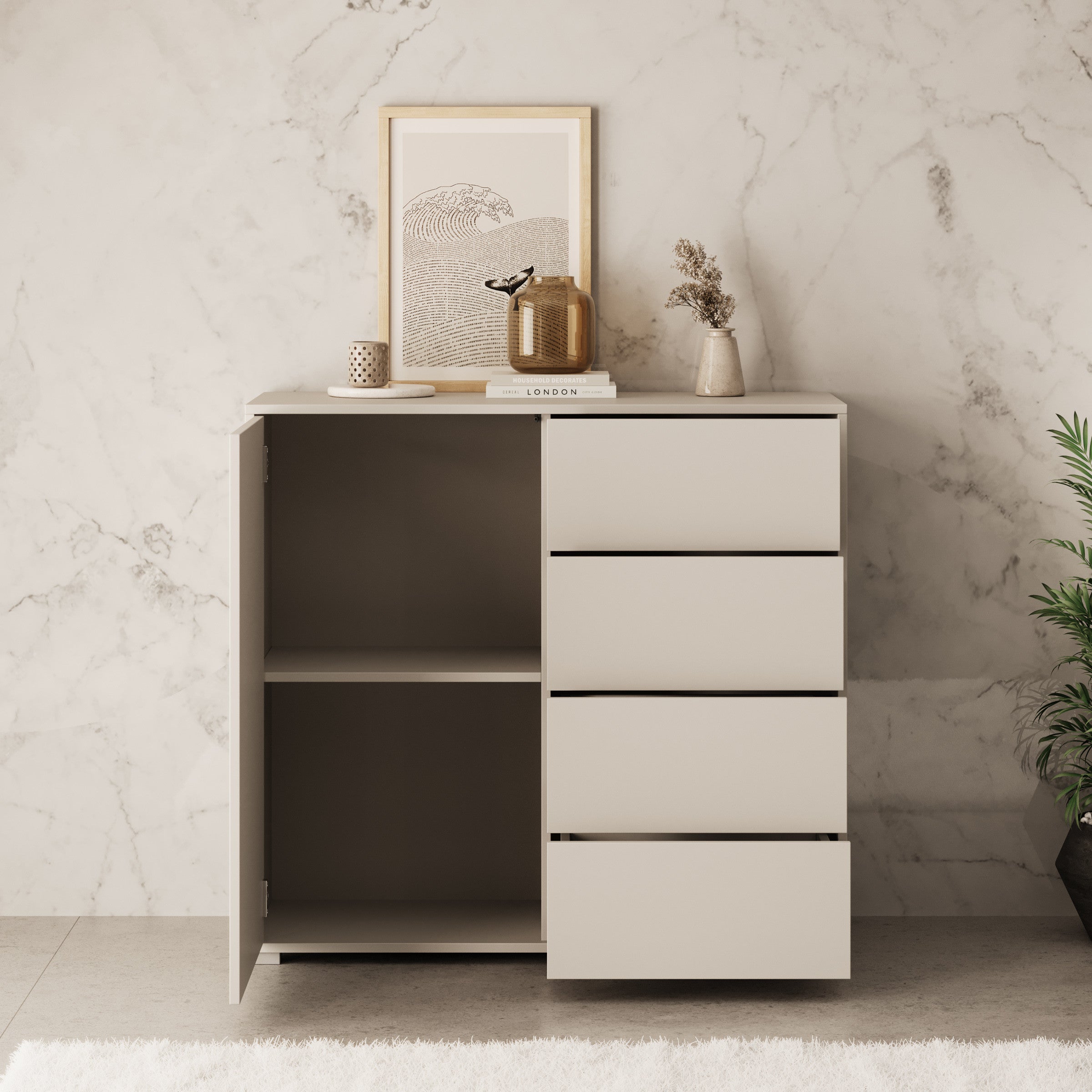 Gideon - Dressoir - Beige - 100x41x93 cm