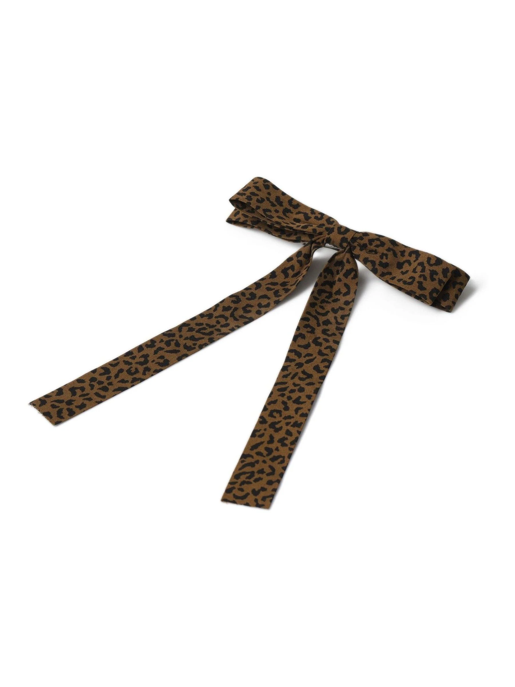 Aela Skinny Leopard Print Brown Bow