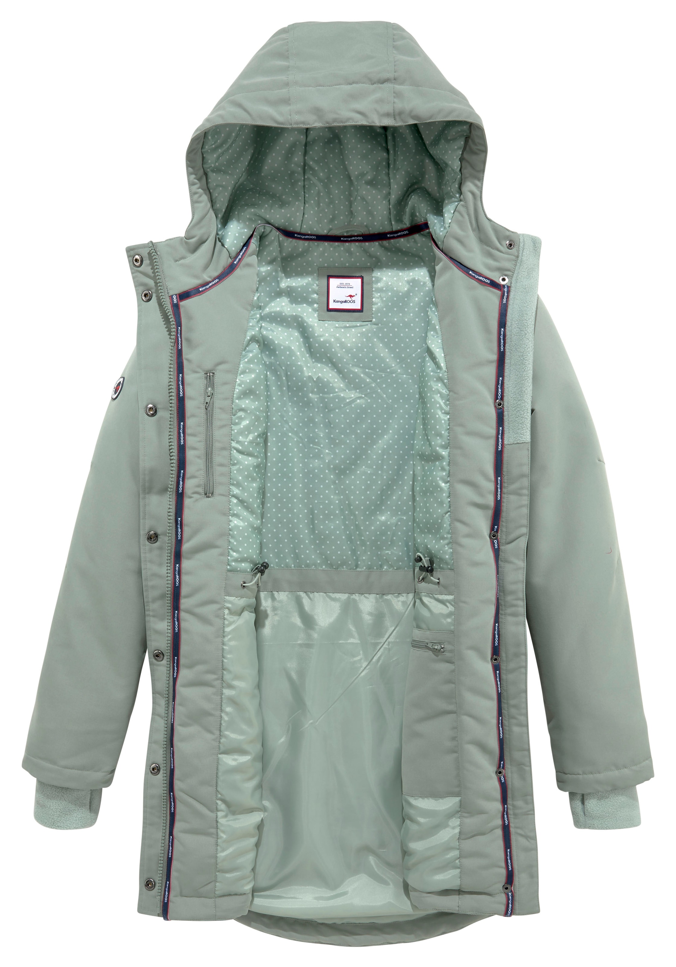 KangaROOS Langjacke mit Kapuze für den Übergang,  aus leichtem Webmaterial,  modisch
