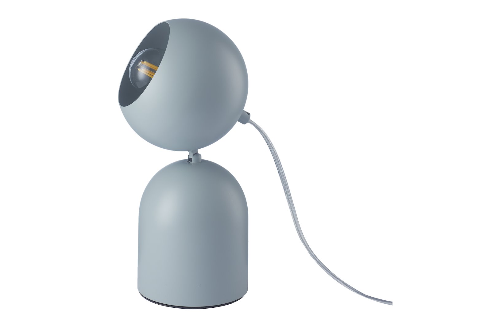 Astra bordlampe Lys grå høyde 24cm med ledning og bryter Maks LED 5W GU10