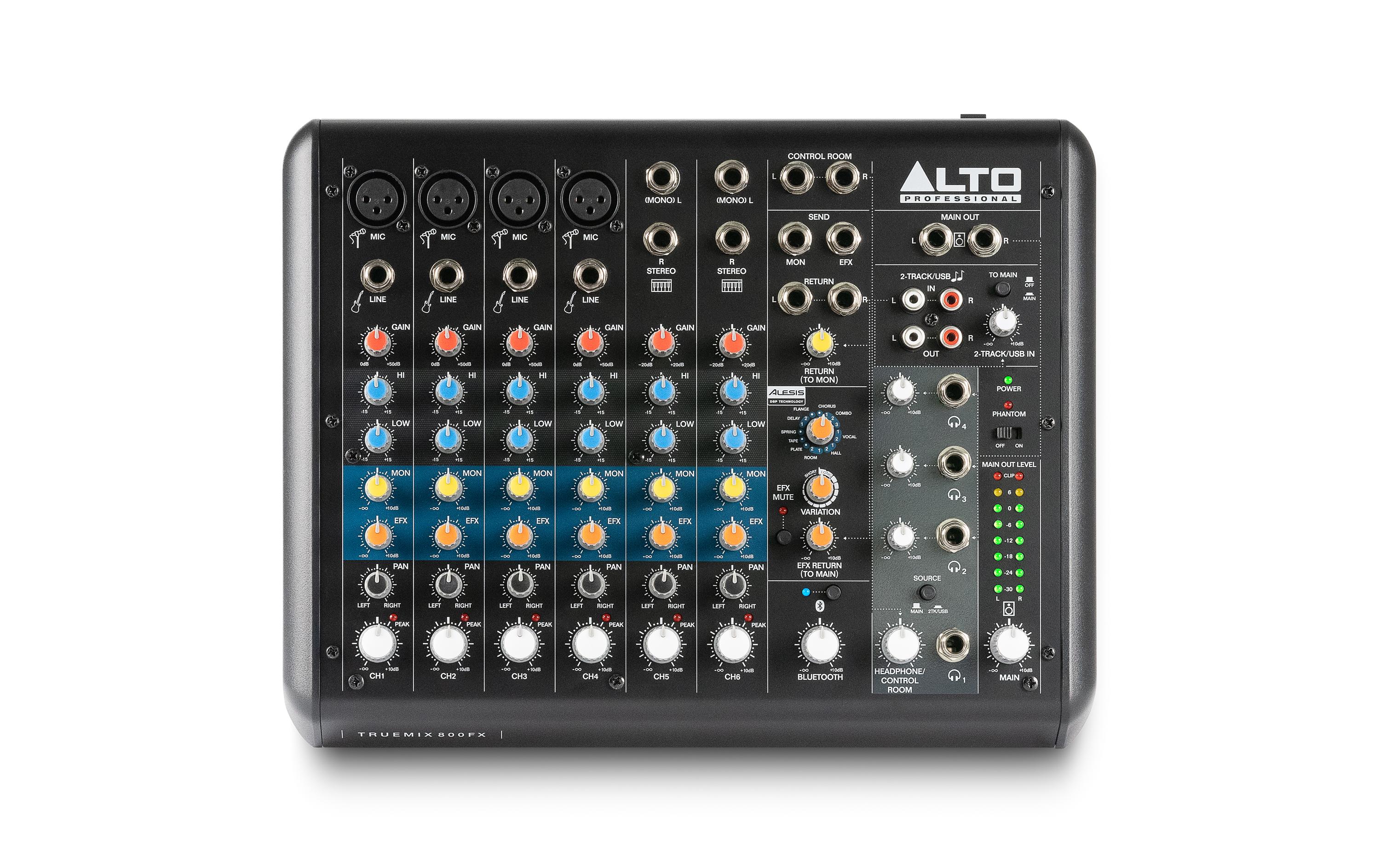 Mischpult Professional TrueMix 800 FX<br>Kompakter 8-Kanal-Mixer mit USB, Bluetooth und Multi FX