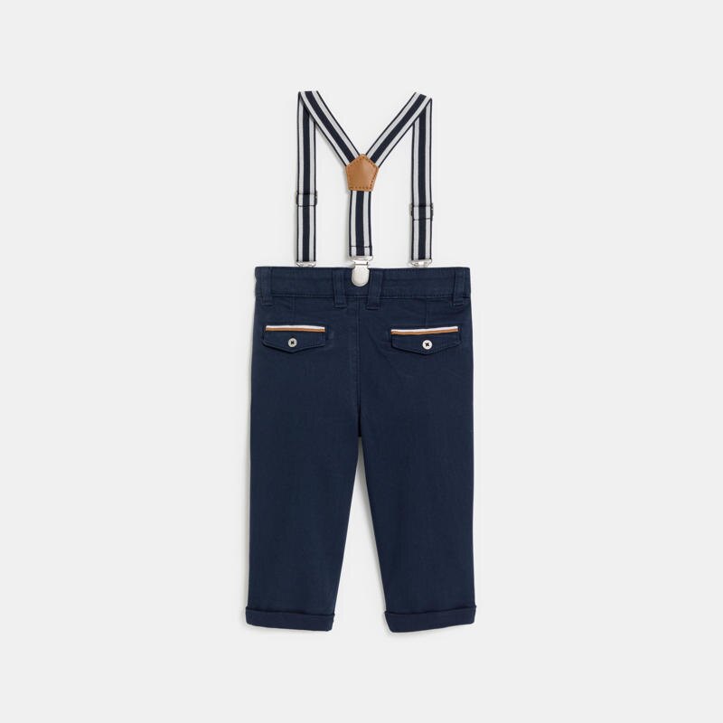 Pantalon à pinces à bretelles bleu bébé garçon Bleu