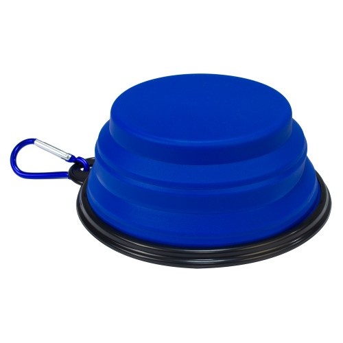Bebedouro/Comedor de Silicone Dobrável, Azul