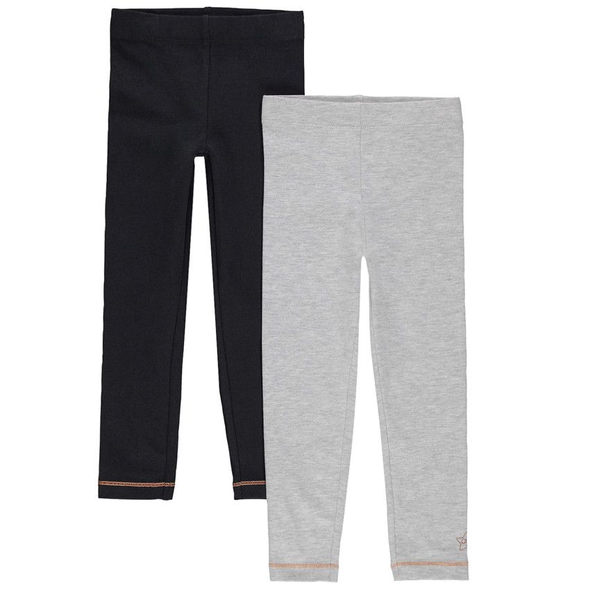 Lot de 2 leggings en jersey avec print fantaisie - Gris clair